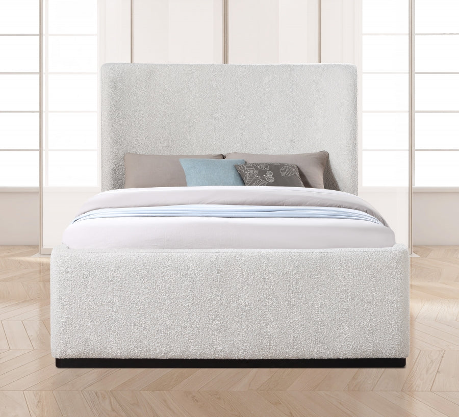 Oliver Cream Boucle Fabric King Bed from Meridian - Luna Furniture