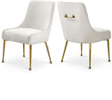 Owen Cream Velvet Dining Chair, Set of 2 from Meridian - Luna Furniture