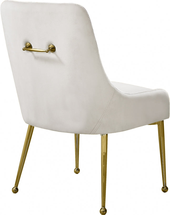 Owen Cream Velvet Dining Chair, Set of 2 from Meridian - Luna Furniture