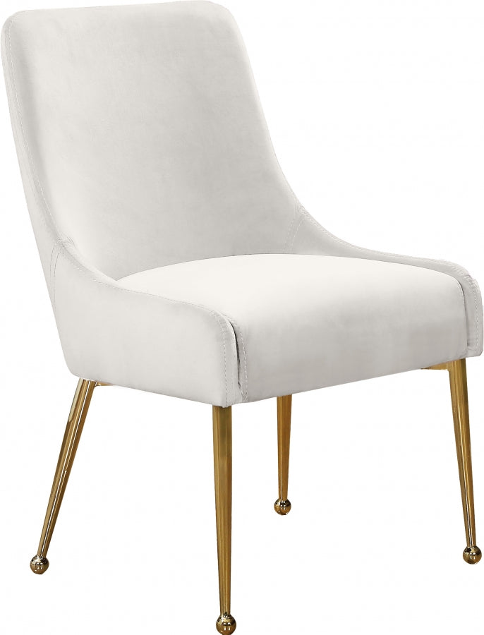 Owen Cream Velvet Dining Chair, Set of 2 from Meridian - Luna Furniture