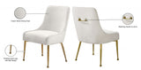 Owen Cream Velvet Dining Chair, Set of 2 from Meridian - Luna Furniture