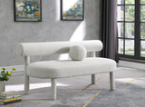 Parlor Cream Boucle Fabric Bench from Meridian - Luna Furniture