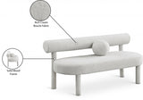 Parlor Cream Boucle Fabric Bench from Meridian - Luna Furniture