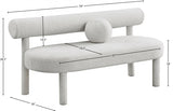 Parlor Cream Boucle Fabric Bench from Meridian - Luna Furniture