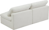 Plush Cream Velvet Standard Modular Down Filled Cloud-Like Comfort Overstuffed 70" Armless Sofa from Meridian - Luna Furniture