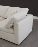 Plush Cream Velvet Standard Modular Down Filled Cloud-Like Comfort Overstuffed 70" Armless Sofa from Meridian - Luna Furniture