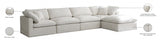 Plush Cream Velvet Standard Modular Down Filled Cloud-Like Comfort Overstuffed Reversible Sectional from Meridian - Luna Furniture