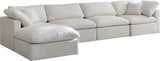 Plush Cream Velvet Standard Modular Down Filled Cloud-Like Comfort Overstuffed Reversible Sectional from Meridian - Luna Furniture