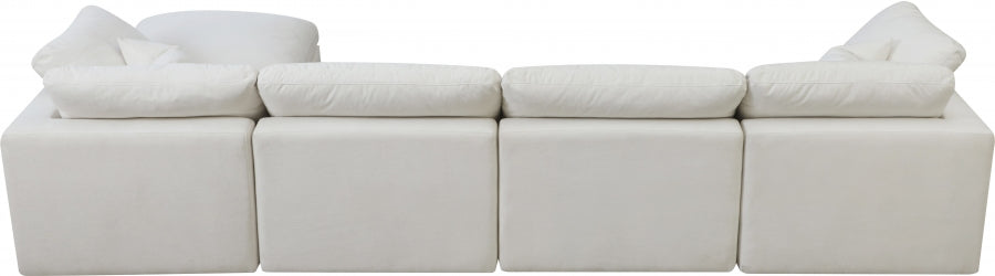 Plush Cream Velvet Standard Modular Down Filled Cloud-Like Comfort Overstuffed Reversible Sectional from Meridian - Luna Furniture