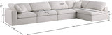 Plush Cream Velvet Standard Modular Down Filled Cloud-Like Comfort Overstuffed Reversible Sectional from Meridian - Luna Furniture