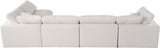 Plush Cream Velvet Standard Modular Down Filled Cloud-Like Comfort Overstuffed Reversible Sectional from Meridian - Luna Furniture