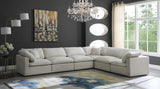 Plush Cream Velvet Standard Modular Down Filled Cloud-Like Comfort Overstuffed Reversible Sectional from Meridian - Luna Furniture