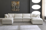 Plush Cream Velvet Standard Modular Down Filled Cloud-Like Comfort Overstuffed Reversible Sectional from Meridian - Luna Furniture