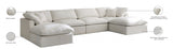 Plush Cream Velvet Standard Modular Down Filled Cloud-Like Comfort Overstuffed Reversible Sectional from Meridian - Luna Furniture