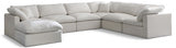 Plush Cream Velvet Standard Modular Down Filled Cloud-Like Comfort Overstuffed Reversible Sectional from Meridian - Luna Furniture