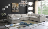 Plush Cream Velvet Standard Modular Down Filled Cloud-Like Comfort Overstuffed Reversible Sectional from Meridian - Luna Furniture