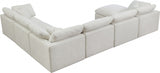 Plush Cream Velvet Standard Modular Down Filled Cloud-Like Comfort Overstuffed Reversible Sectional from Meridian - Luna Furniture