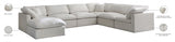 Plush Cream Velvet Standard Modular Down Filled Cloud-Like Comfort Overstuffed Reversible Sectional from Meridian - Luna Furniture