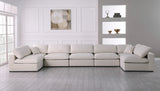 Plush Cream Velvet Standard Modular Down Filled Cloud-Like Comfort Overstuffed Reversible Sectional from Meridian - Luna Furniture