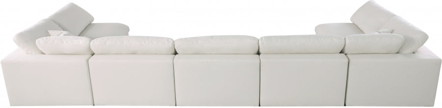 Plush Cream Velvet Standard Modular Down Filled Cloud-Like Comfort Overstuffed Reversible Sectional from Meridian - Luna Furniture