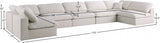 Plush Cream Velvet Standard Modular Down Filled Cloud-Like Comfort Overstuffed Reversible Sectional from Meridian - Luna Furniture