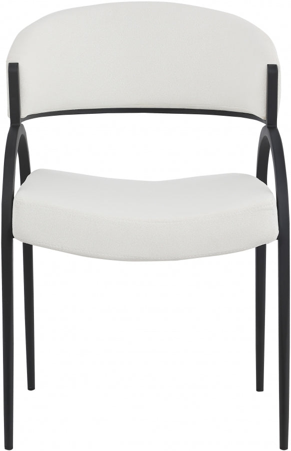 Privet Cream Linen Textured Dining Chair, Set of 2 from Meridian - Luna Furniture