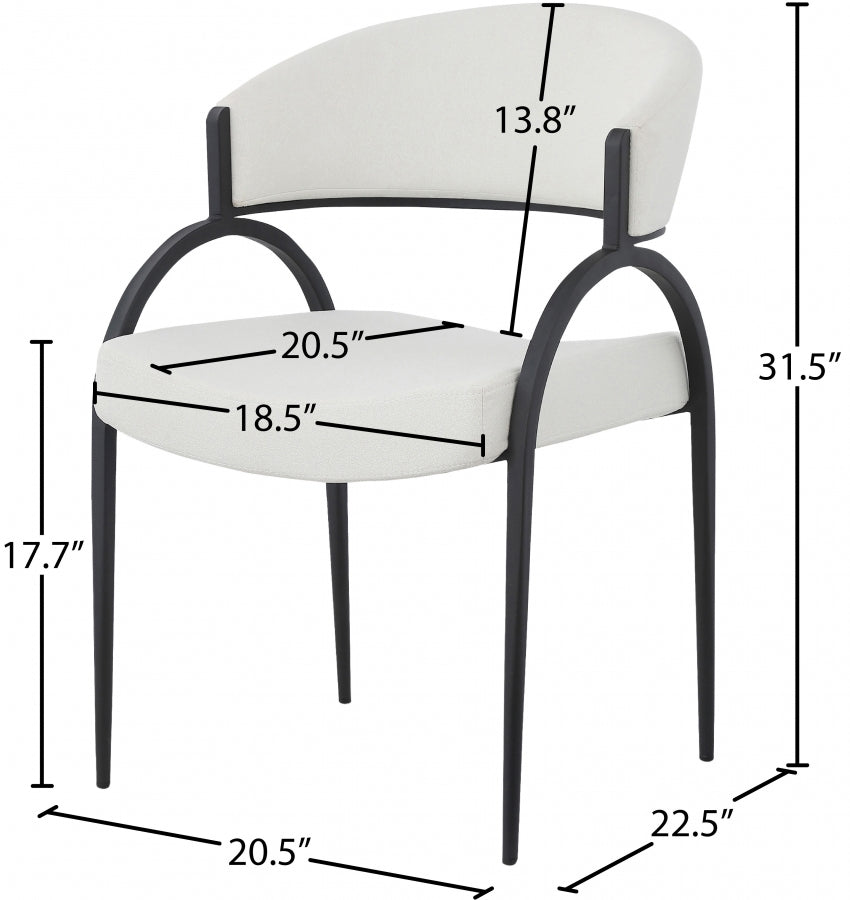 Privet Cream Linen Textured Dining Chair, Set of 2 from Meridian - Luna Furniture