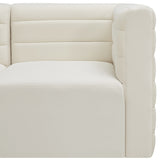 Quincy Cream Velvet Modular Cloud-Like Comfort Armless Chair from Meridian - Luna Furniture