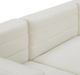 Quincy Cream Velvet Modular Cloud-Like Comfort Armless Chair from Meridian - Luna Furniture