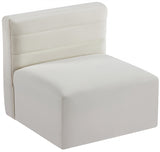 Quincy Cream Velvet Modular Cloud-Like Comfort Armless Chair from Meridian - Luna Furniture