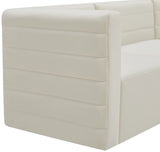 Quincy Cream Velvet Modular Cloud-Like Comfort Armless Chair from Meridian - Luna Furniture