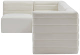 Quincy Cream Velvet Modular Cloud-Like Comfort Sectional from Meridian - Luna Furniture