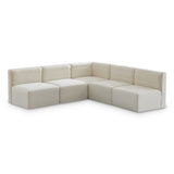 Quincy Cream Velvet Modular Cloud-Like Comfort Sectional from Meridian - Luna Furniture