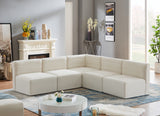 Quincy Cream Velvet Modular Cloud-Like Comfort Sectional from Meridian - Luna Furniture