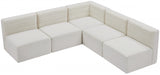 Quincy Cream Velvet Modular Cloud-Like Comfort Sectional from Meridian - Luna Furniture