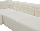 Quincy Cream Velvet Modular Cloud-Like Comfort Sectional from Meridian - Luna Furniture