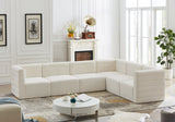 Quincy Cream Velvet Modular Cloud-Like Comfort Sectional from Meridian - Luna Furniture