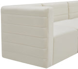 Quincy Cream Velvet Modular Cloud-Like Comfort Sectional from Meridian - Luna Furniture