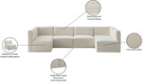 Quincy Cream Velvet Modular Cloud-Like Comfort Sectional from Meridian - Luna Furniture