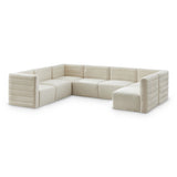 Quincy Cream Velvet Modular Cloud-Like Comfort Sectional from Meridian - Luna Furniture