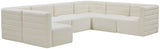 Quincy Cream Velvet Modular Cloud-Like Comfort Sectional from Meridian - Luna Furniture