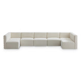 Quincy Cream Velvet Modular Cloud-Like Comfort Sectional from Meridian - Luna Furniture