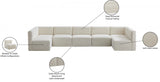 Quincy Cream Velvet Modular Cloud-Like Comfort Sectional from Meridian - Luna Furniture