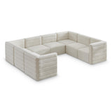 Quincy Cream Velvet Modular Cloud-Like Comfort Sectional from Meridian - Luna Furniture