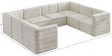 Quincy Cream Velvet Modular Cloud-Like Comfort Sectional from Meridian - Luna Furniture