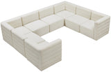 Quincy Cream Velvet Modular Cloud-Like Comfort Sectional from Meridian - Luna Furniture