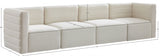 Quincy Cream Velvet Modular Cloud-Like Comfort Sofa from Meridian - Luna Furniture