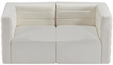 Quincy Cream Velvet Modular Cloud-Like Comfort Sofa from Meridian - Luna Furniture