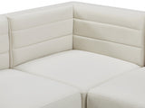 Quincy Cream Velvet Modular Cloud-Like Comfort Sofa from Meridian - Luna Furniture