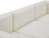 Quincy Cream Velvet Modular Cloud-Like Comfort Sofa from Meridian - Luna Furniture